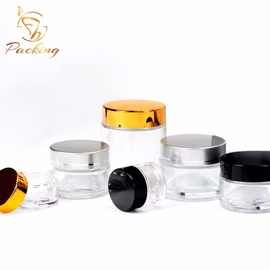 20% de réduction sur l'emballage en gros du bocal en verre cosmétique clair 20g 30g 50g 100g pour la crème ou le parfum